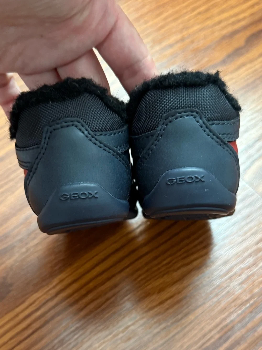 NWOB Geox Kids Black Fleece-Lined Double Strap Boots
